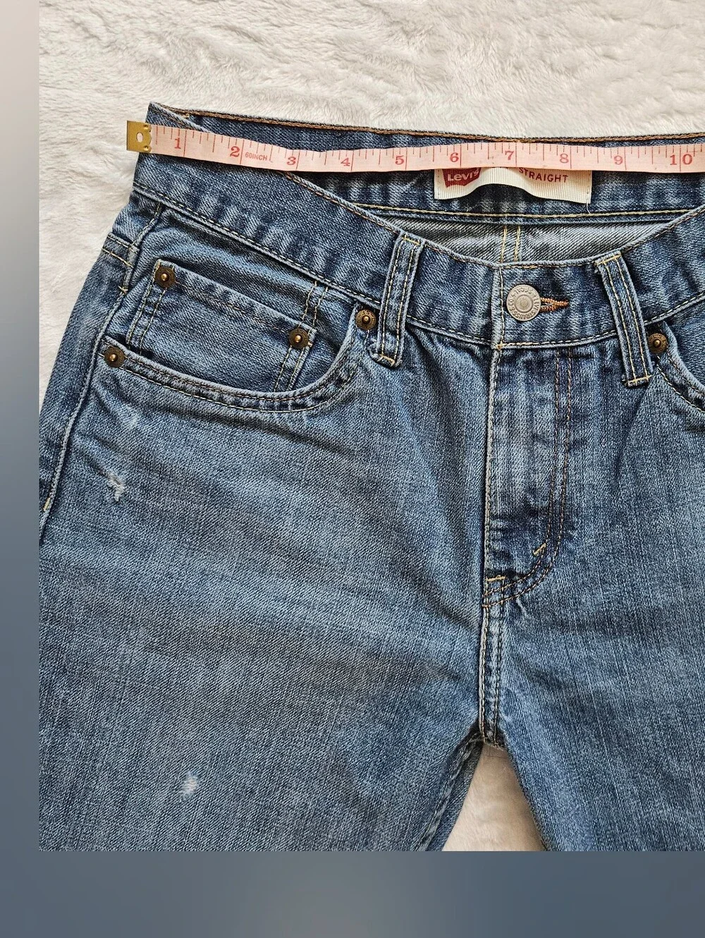 Levi's 514 Straight Blue Denim Jeans Mens 28 X 28 / Boys 16 Reg